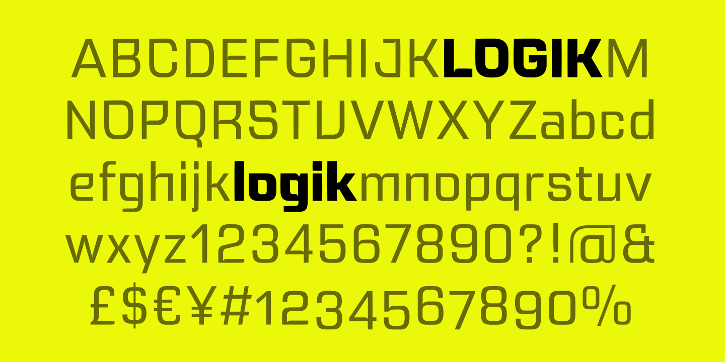 Пример шрифта Logik Bold Oblique